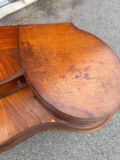 1920's French Style Art Nouveau Hand Carved Crafted Burl Vanity Dresser