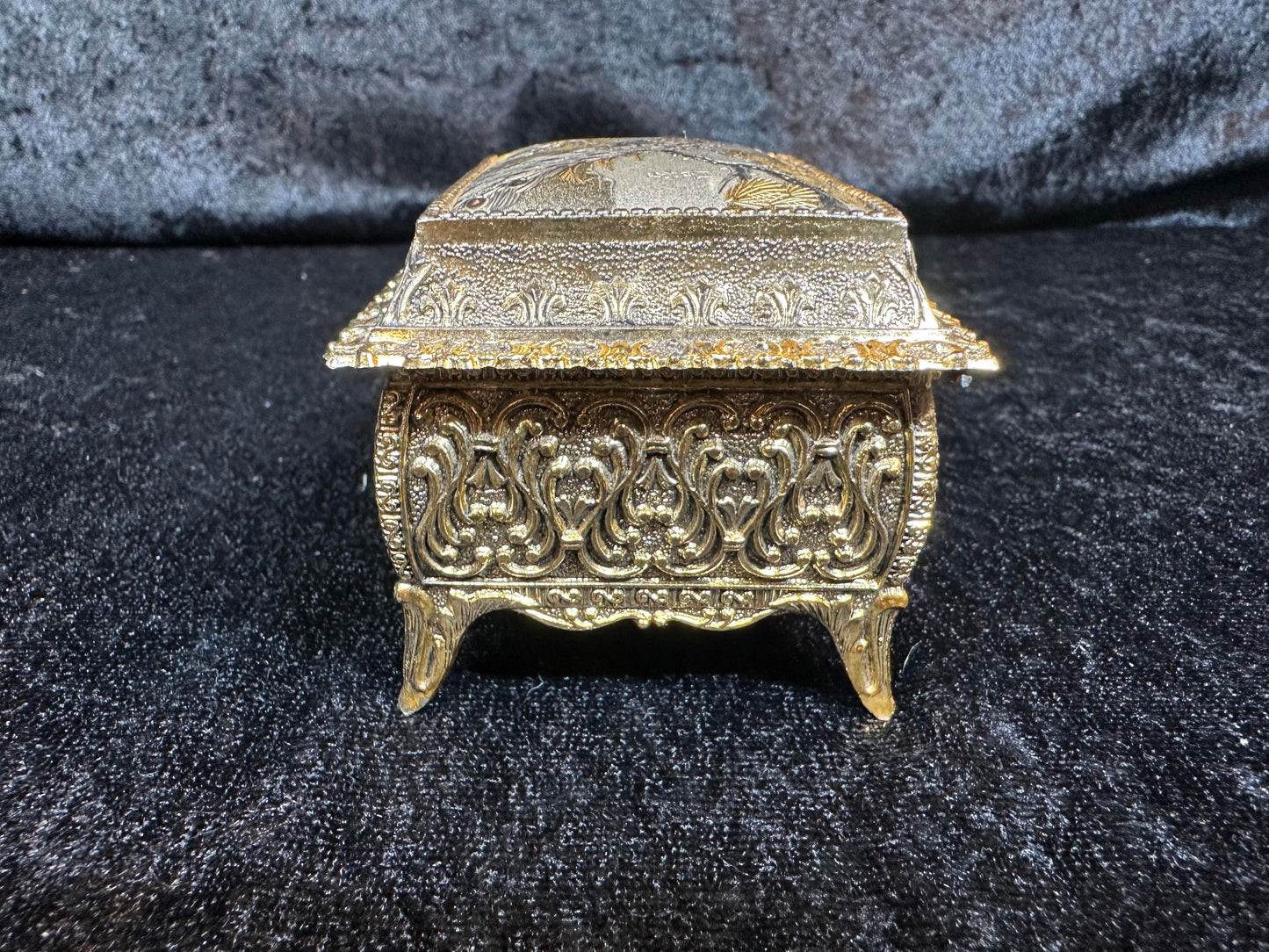 Vintage Peacock Music Jewelry Box - Metal Gold tone - Chokin Sankyo Lara's Theme - Great Gift