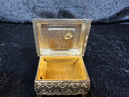 Vintage Peacock Music Jewelry Box - Metal Gold tone - Chokin Sankyo Lara's Theme - Great Gift