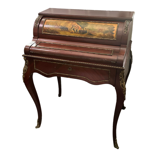 Late 19th Century Antique French Louis XV Bureau De Pete Roll-Top Writing Desk
